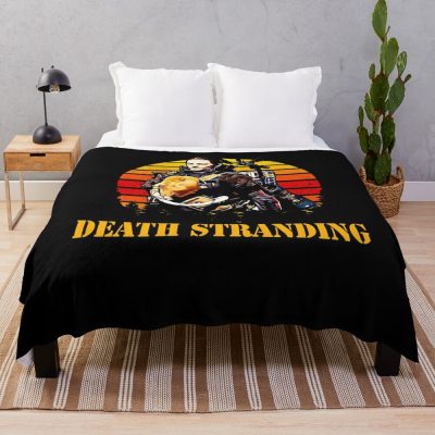 Retro Death Art Stranding Game For Fans Throw Blanket Official Death Stranding Merch