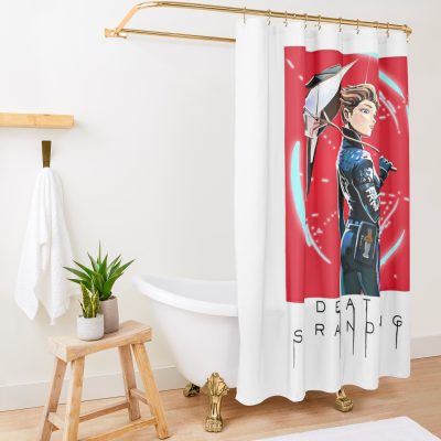 It Rains Death Art Stranding Game For Fans Shower Curtain Official Death Stranding Merch